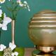 Vintage yellow and gold glass globe table lamp