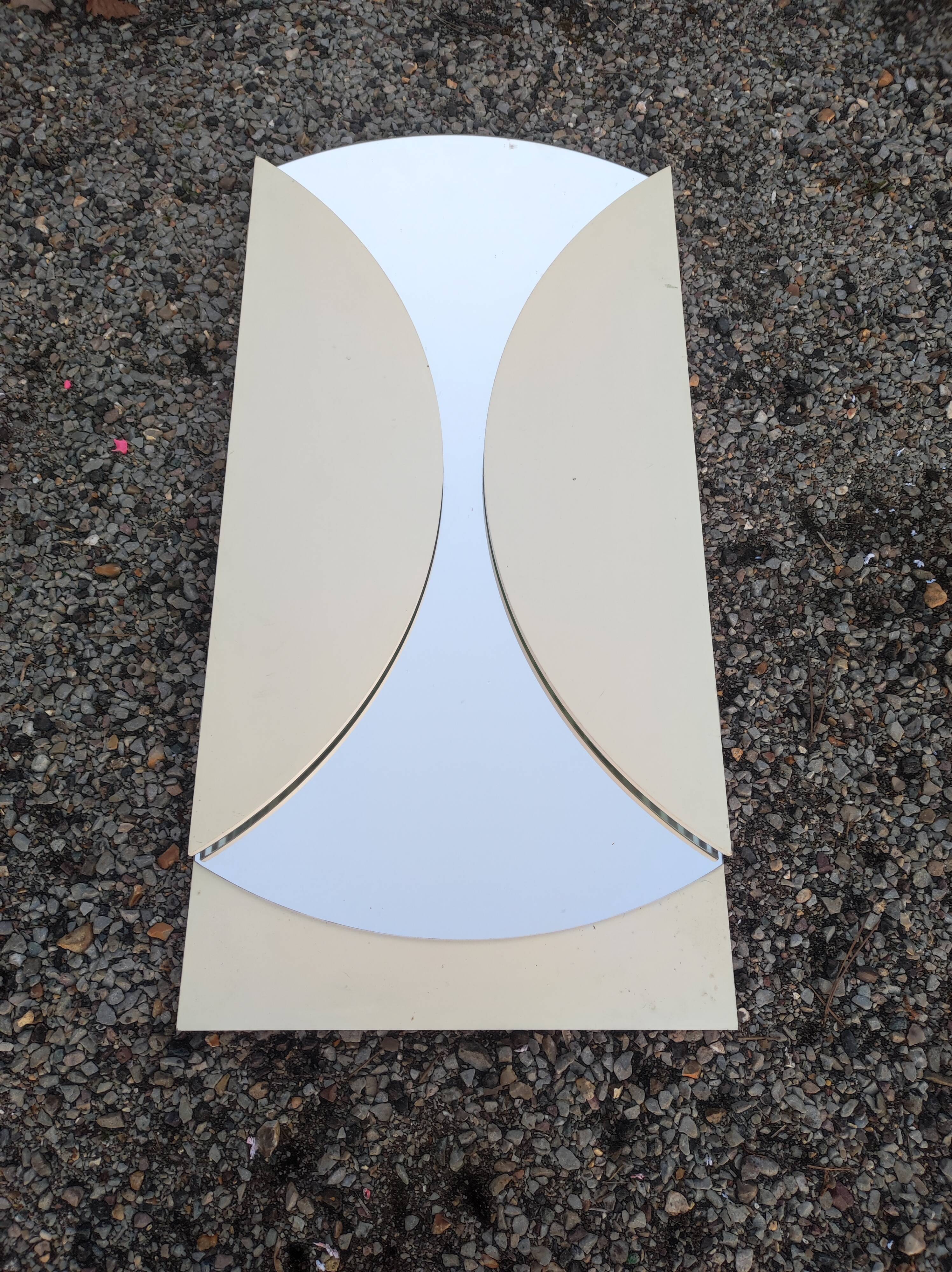 Round folding triptych wall mirror, diameter: 98 cm