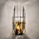 Sciolari, set of two large sconces in glass and gilded brass. Italy 1970s