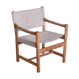 Fauteuil en toile et chêne de Ditte & Adrian Heath, années 1960
