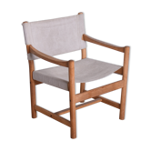 Fauteuil en toile et chêne de Ditte & Adrian Heath, années 1960
