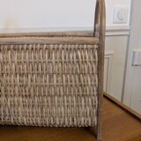 Wicker and rattan magazine rack