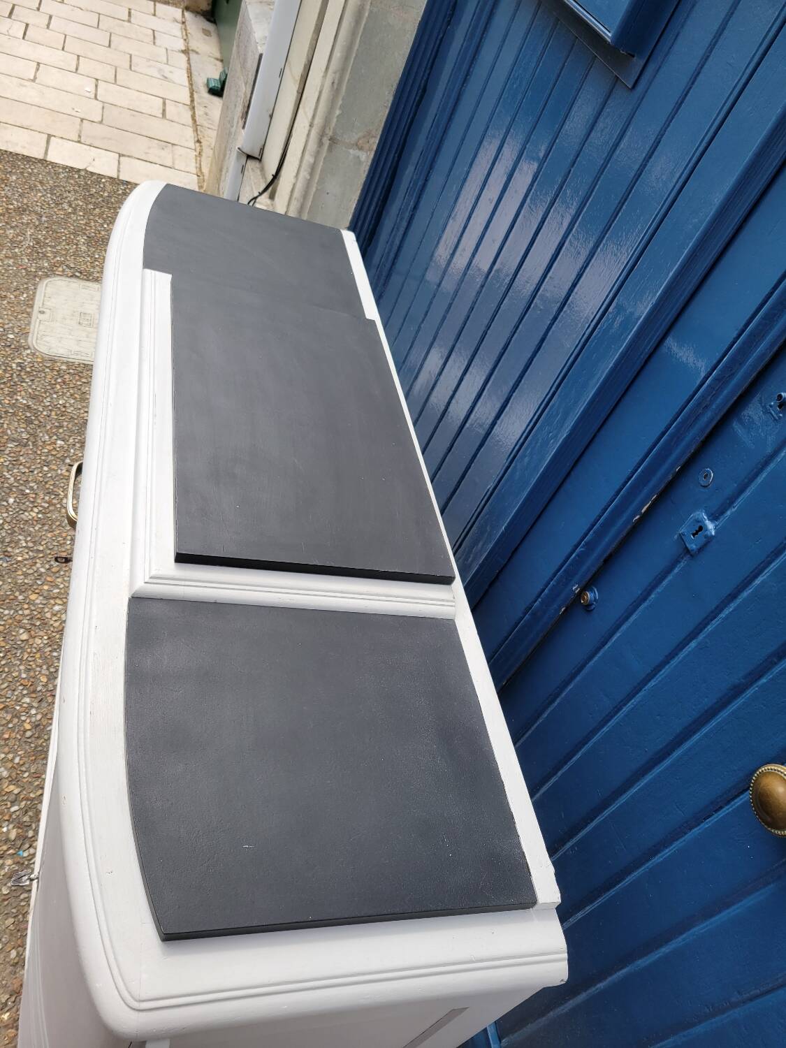 1930 Art Deco sideboard with floral motifs and marble top