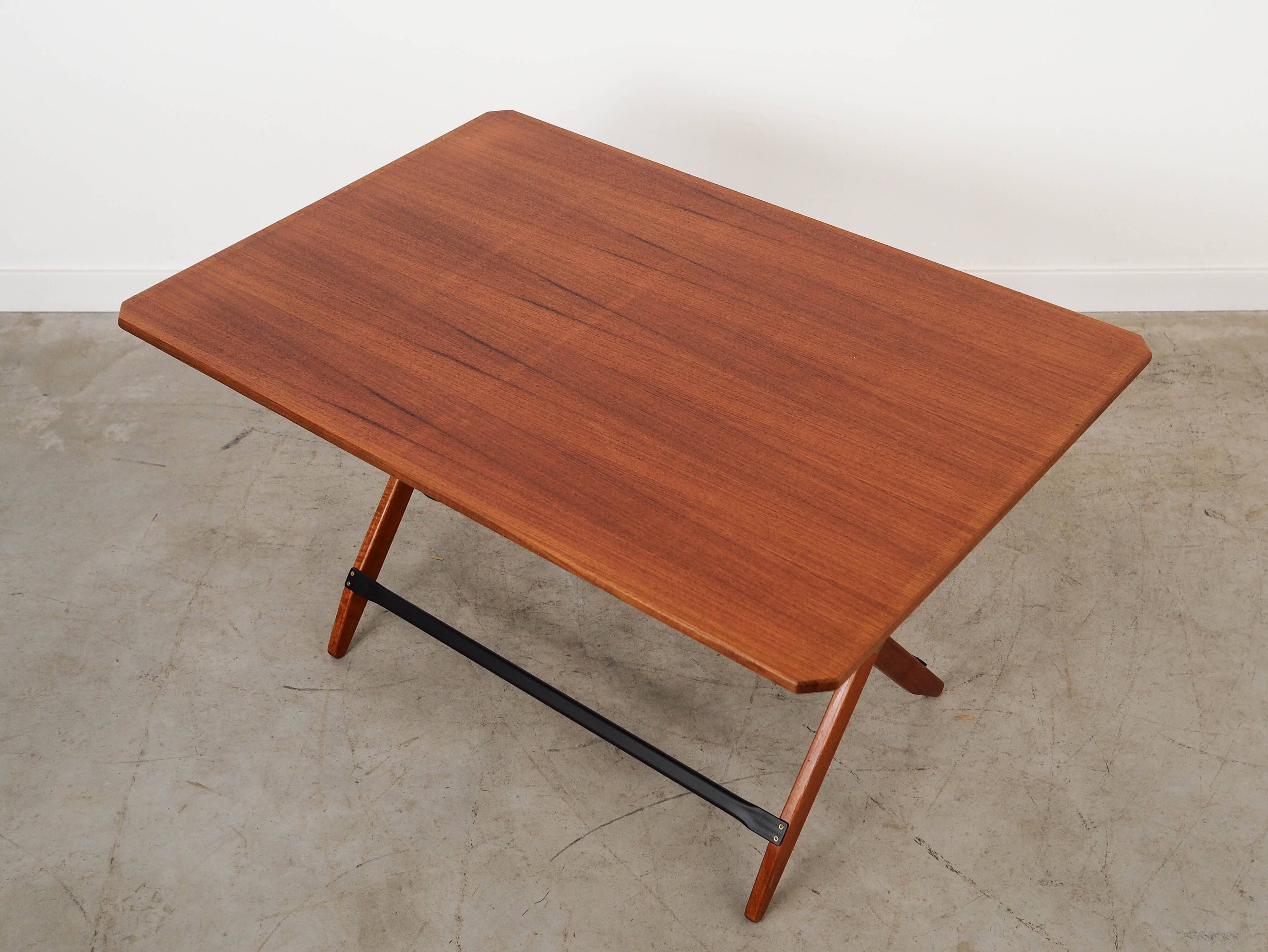 Folding teak table, Italian design, 1970s, made in Italy