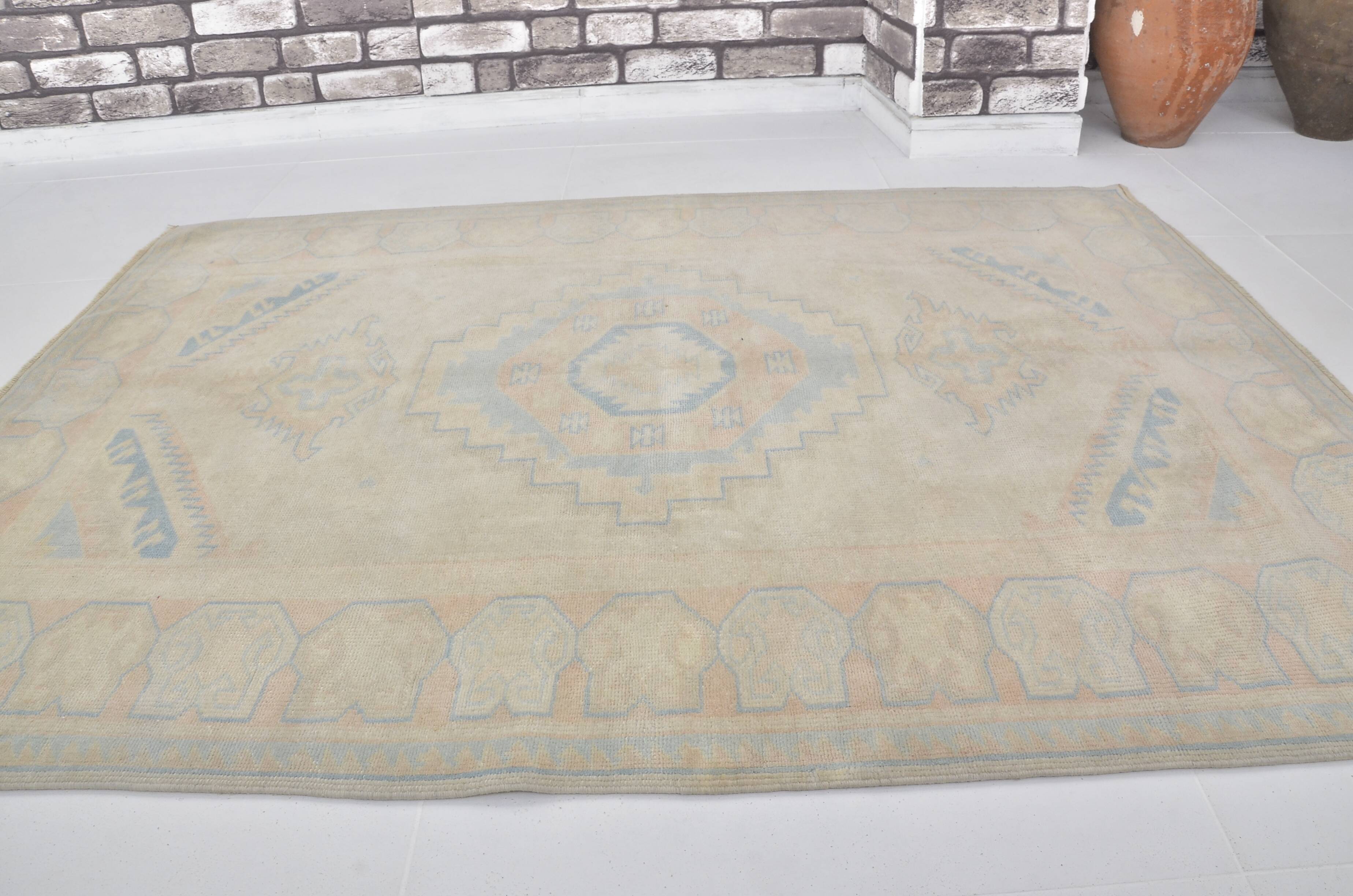 Oushak Vintage Turkish Wool Carpet sku 1150