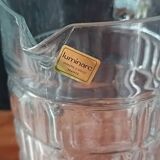 1970s glass orangeade set, 6 vintage Luminarc glasses and pitcher