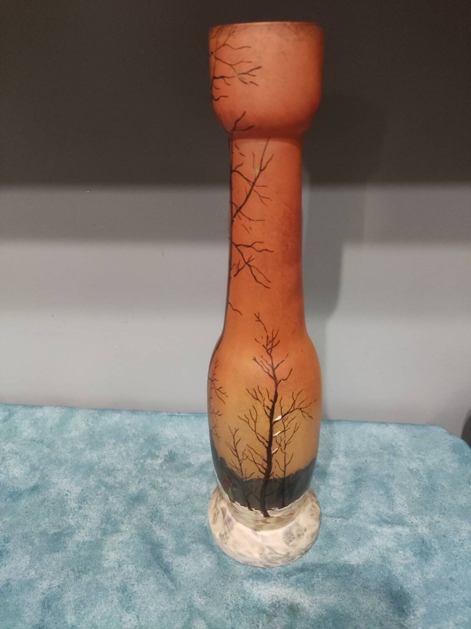 Legras vase with enamel decoration