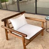 Bohemian armchair in solid walnut