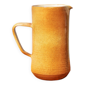 Montgolfier stoneware pitcher, vintage stoneware carafe, large pitcher, tableware, pottery, 70's
