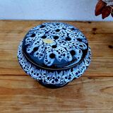 Vintage flamed stoneware flower pick