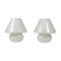 Pair of white opaline lamps, 1990s