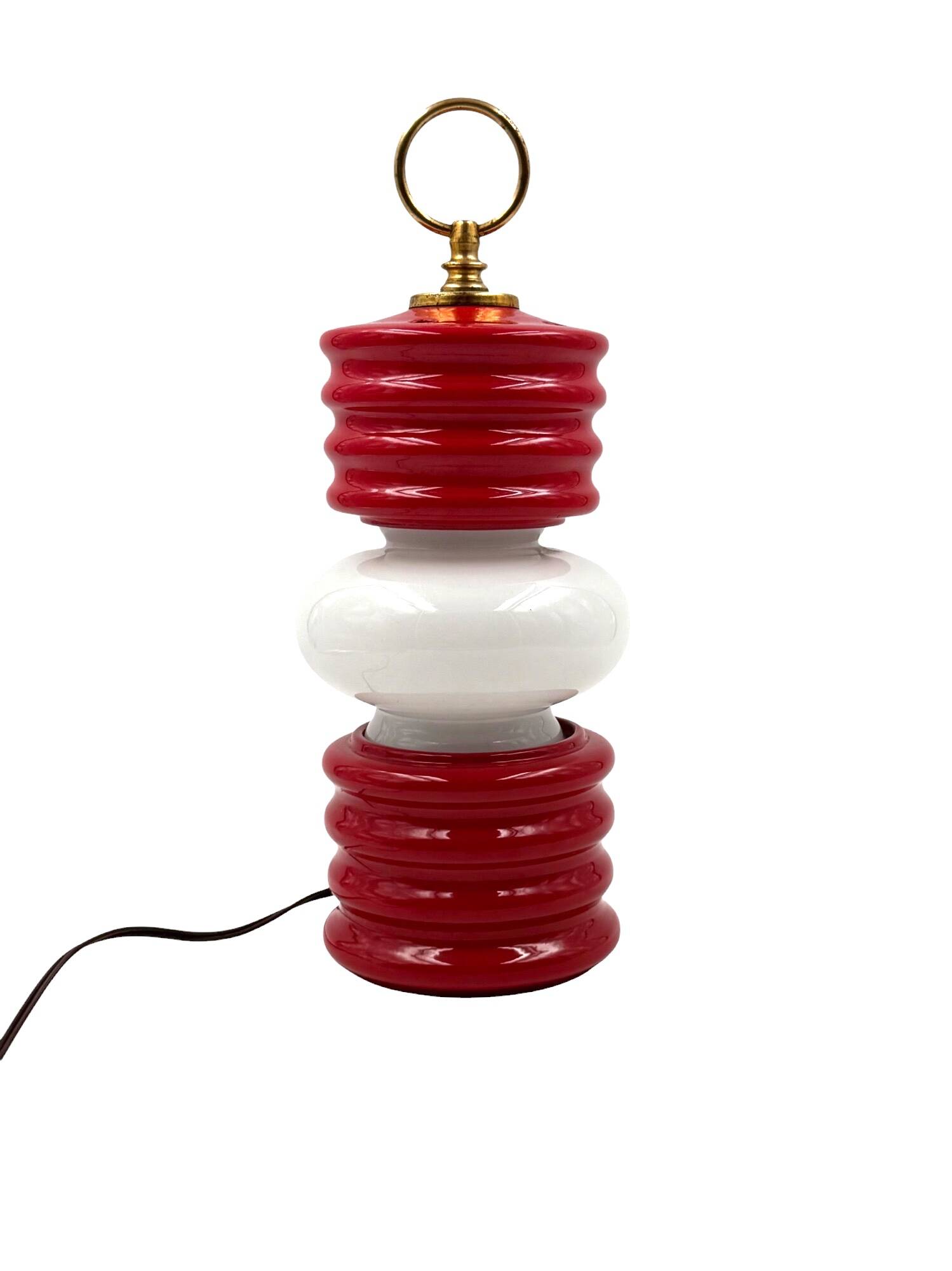 Space age lantern-shaped table lamp, Ceramiche Fiorentine Italy, 1970s