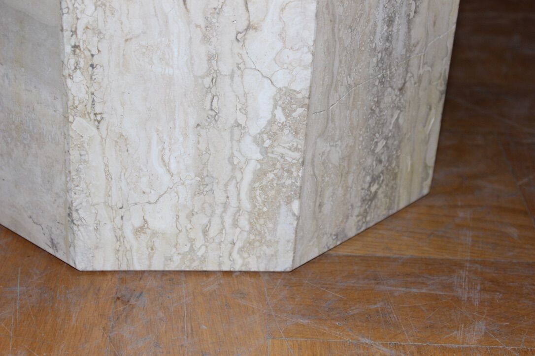 1970 travertine coffee table