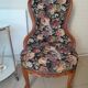 Fauteuil vintage brocante, fauteuil à tricot fleuri, classique des années 30-50