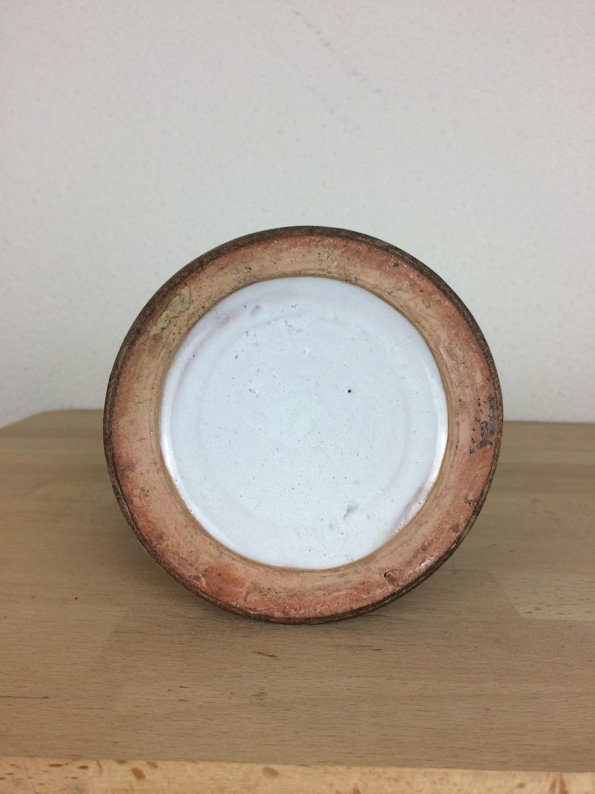 Blue ceramic pichet, ibex/goat decoration