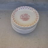 Series of twelve plates in Gien earthenware