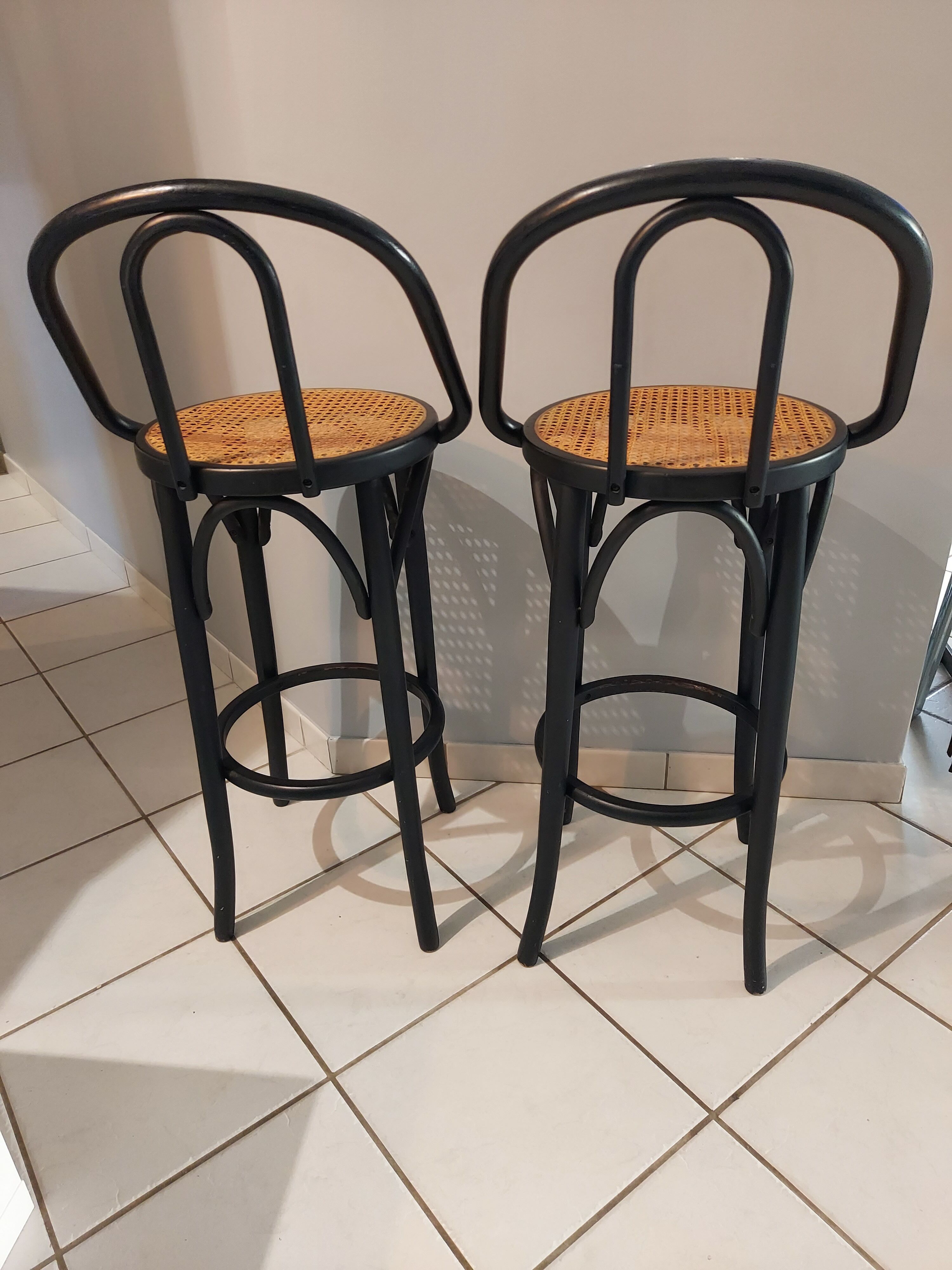 Pair of bar stools in vintage canning 1970