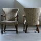 Vintage Danish Art Deco Pair of Armchairs in Solid Oak - 1940s