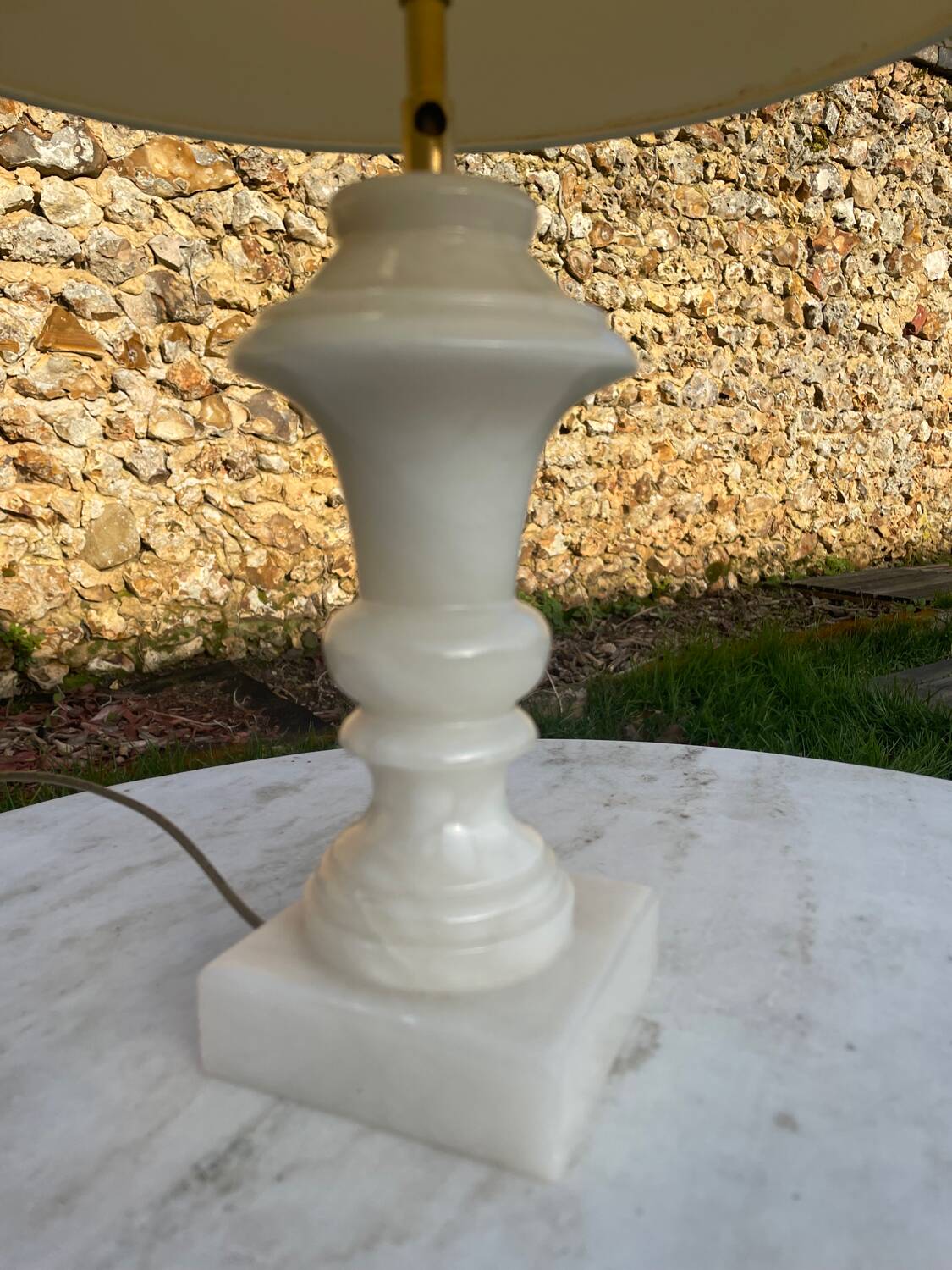 Vintage alabaster lamp base 1970
