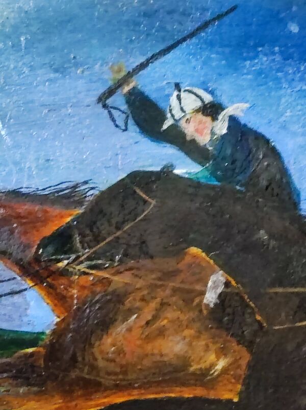 Tableau courses de chevaux XIX