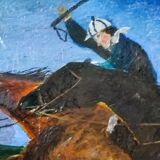 Tableau courses de chevaux XIX