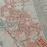 Old map of Lille in the 19th century
