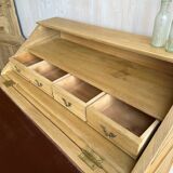 Antique oak secretary – light polished wood – Louis XV style