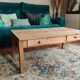 Vintage solid oak farmhouse coffee table 113x64