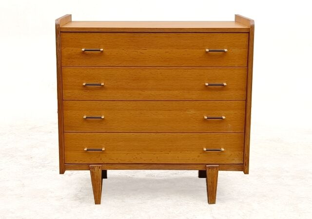 Vintage chest of drawers 60s light wood