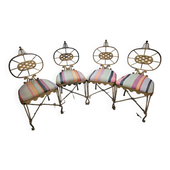 Wrought iron chairs Gilbert Poillerat