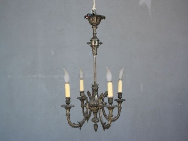 Gloss metal silver style Louis XVI