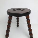 Wooden stool turned tripod foot