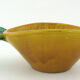 Saladier en céramique jaune et vert barbotine forme ananas - Vallauris France - vintage années 60