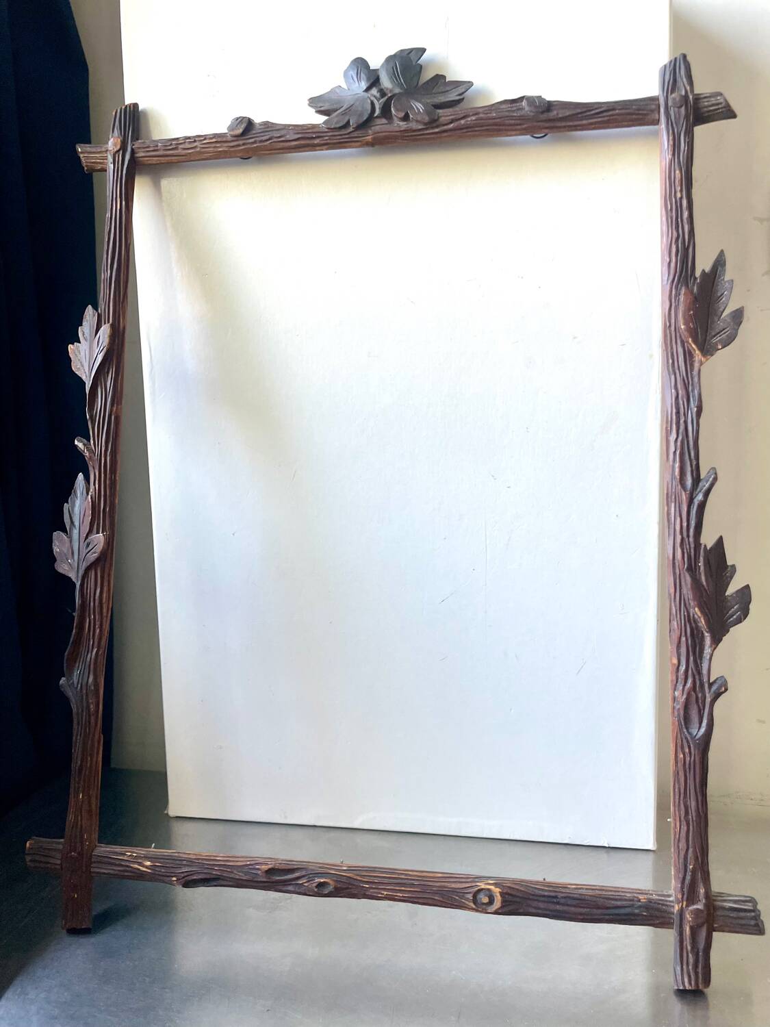 Antique Frame carved wood measurements 49 cm x 39 cm