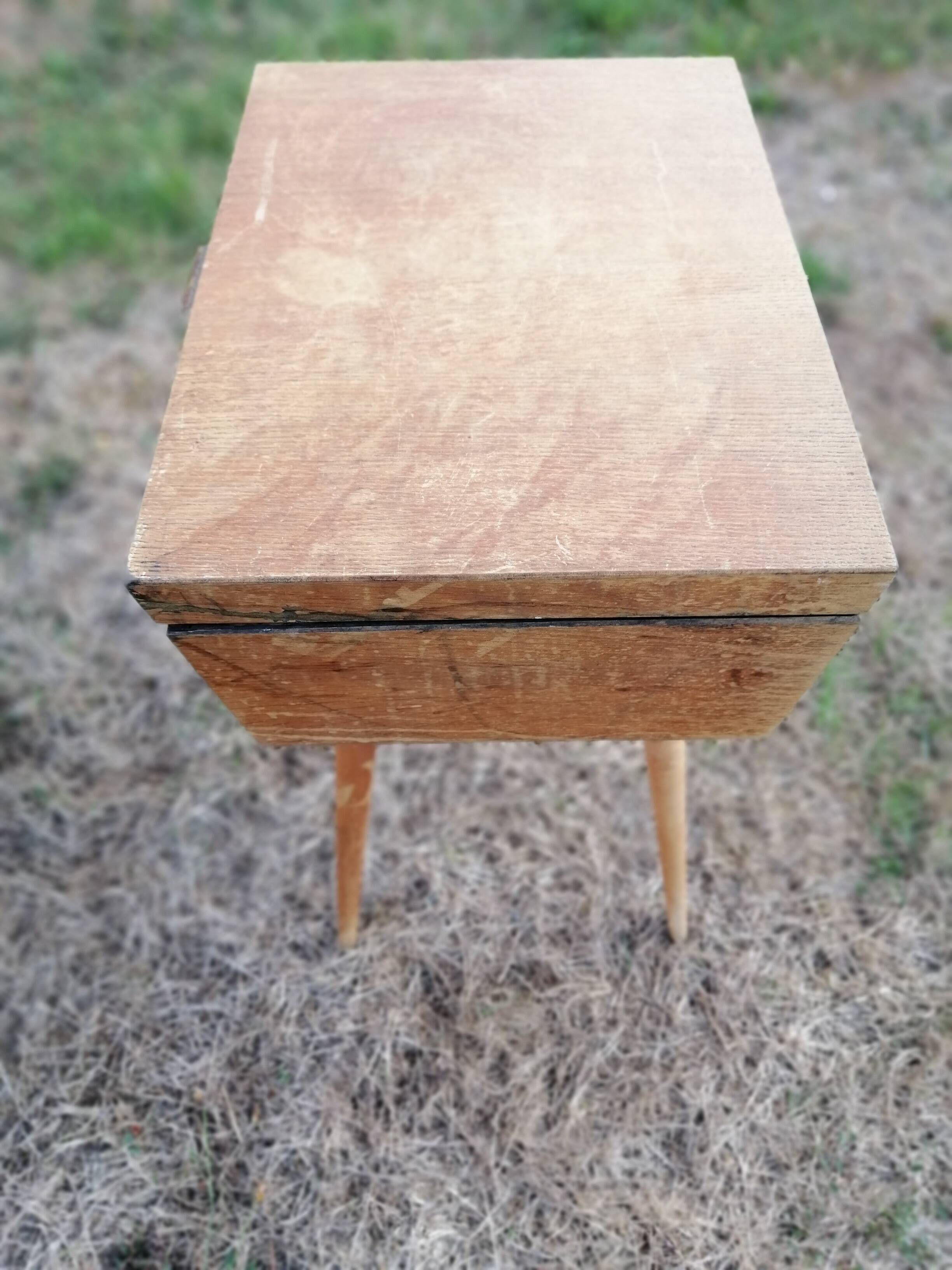 Wooden worker vintage compass feet