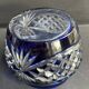 Cobalt blue overlay cut crystal vase