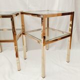 Pair of gold side tables Roche Bobois