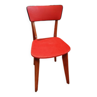 Chaise vintage rouge années 50