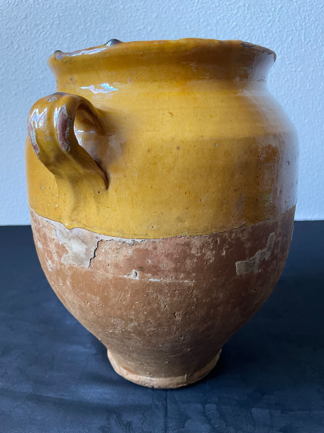 Old pot confit / fat glazed terracotta yellow southwest France