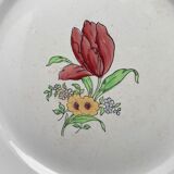 Round serving dish Terre de fer Floral motif St Amand
