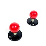 Vintage red enamel metal coat hooks