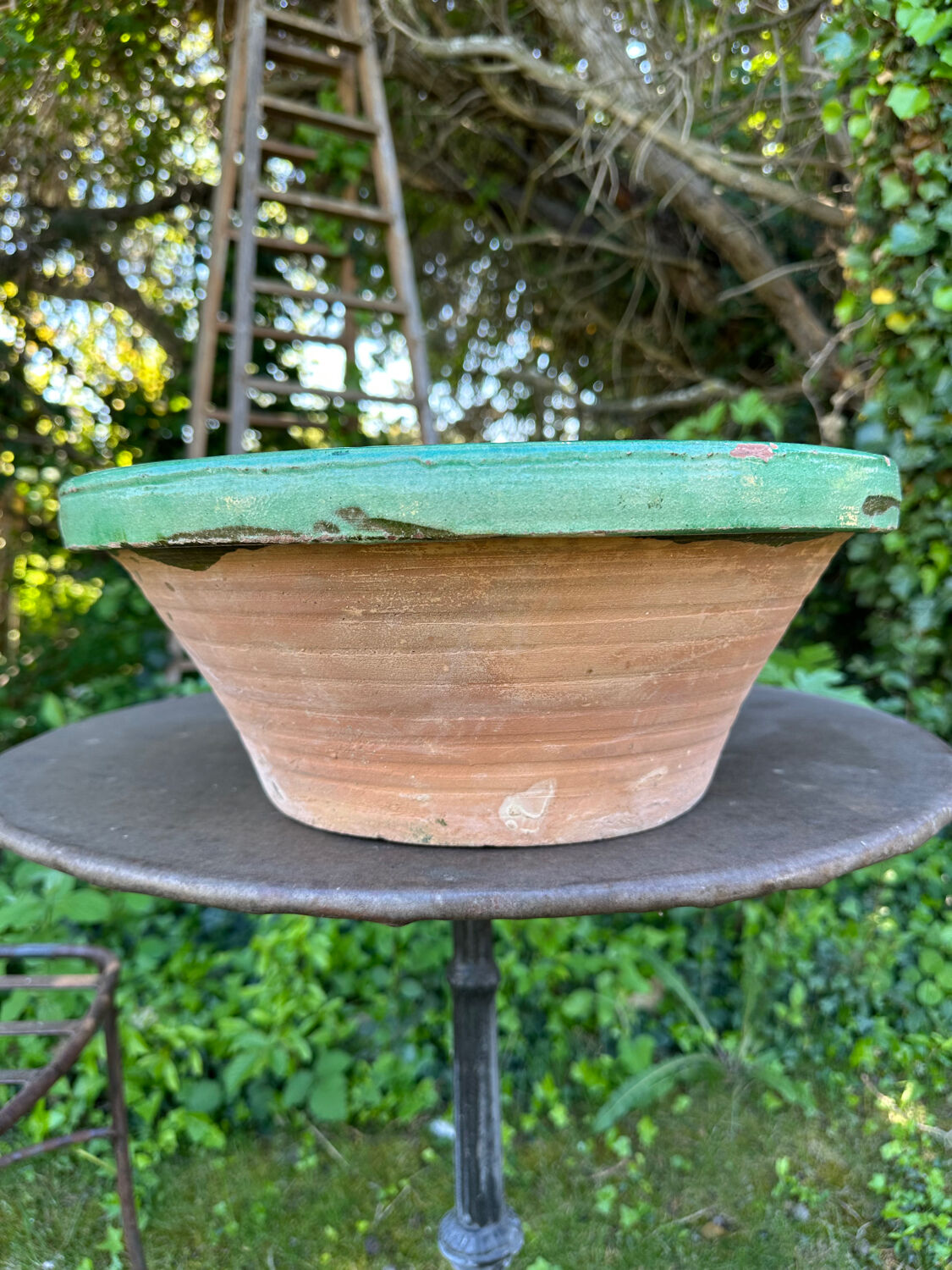 Ancient 19th-century terracotta dish.