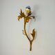 "Fleur de lys" wall light by Ferro Arte, metal and gold leaf, Spain, 1970
