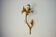 "Fleur de lys" wall light by Ferro Arte, metal and gold leaf, Spain, 1970