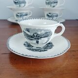 Set of 5 cups with saucers Landscape Maestricht