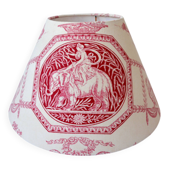 Red toile de Jouy lampshade