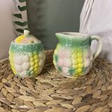 Pot à lait et sucrier en barbotine