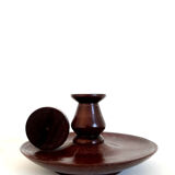 Scandinavian teak hand candle holder
