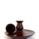 Scandinavian teak hand candle holder