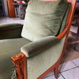 Fauteuil « Bergère » vert